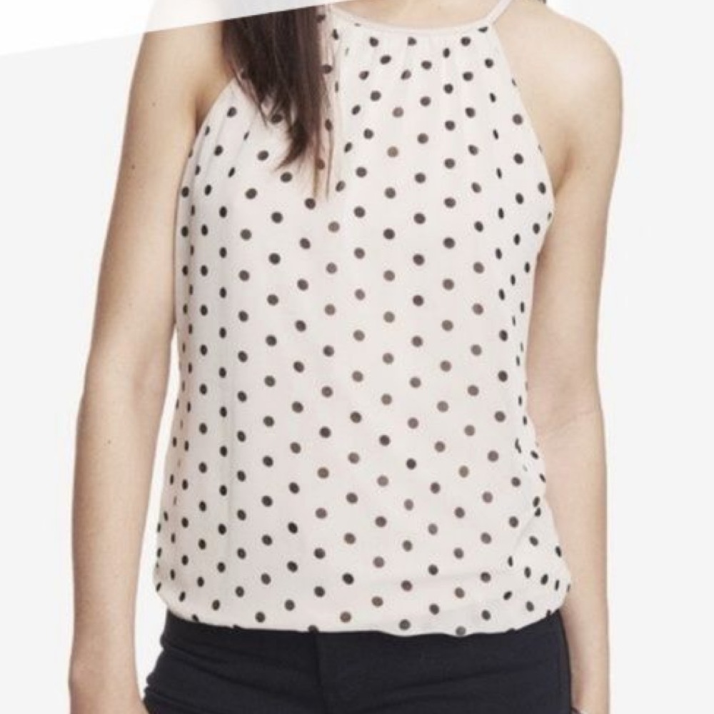 Express Polkadot high neck blouse